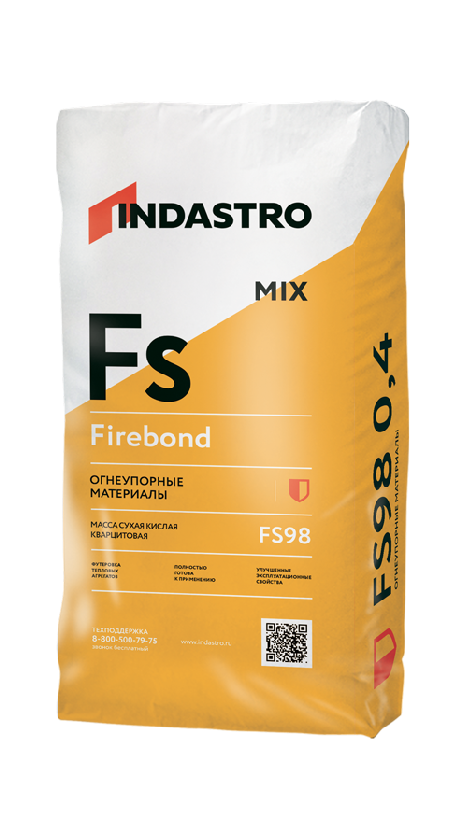 Масса сухая кислая кварцитовая Indastro Firebond MIX FS98 0,4